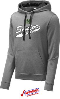Senior Class 2025 Sweatshirt - Sport-Tek Heather Fleece Hooded Pullover, Black Heather